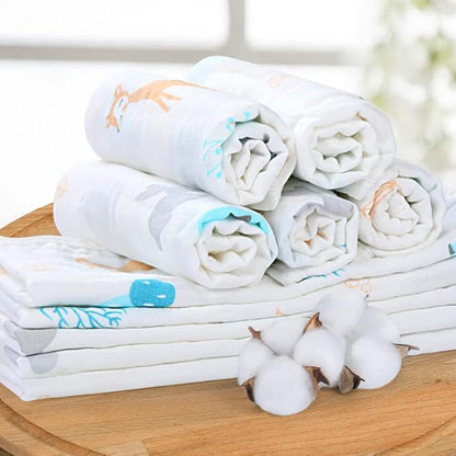 Yoofoss Muslin Burp Cloths for Baby 10 Pack 100% Cotton 20''X10'' Super