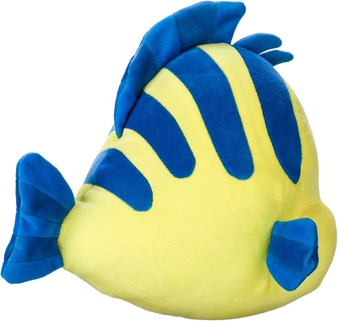 Disney Store Official Princess Friends Plush Doll (Flounder from The Little Mermaid) Small, Stuffed Animals with Embroidered Features