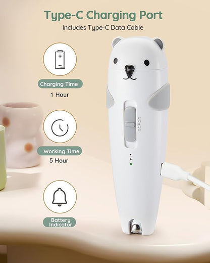 Lilian&Gema Baby Healthcare and Grooming Kit, 28-in-1 Rechargeable Nail Trimmer Electric Set, Dual Auto Light Baby Nail Care Kit, Portable Newborn Nursery Health Care Set for Infant Toddlers Boy Girl
