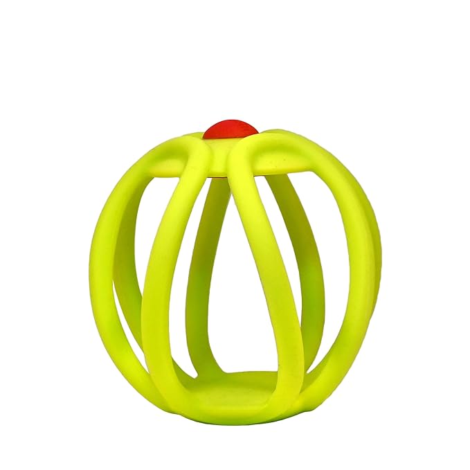 OgoBolli Poppi Teether Ring Tactile Sensory Ball and Pop Up Popper Toy for Babies & Toddlers - Stretchy, Squishy 6+ Months