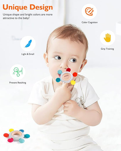 akolik Teething Toys for Babies, Baby Teethers Toy Teething Ring Silicone 3+ Months