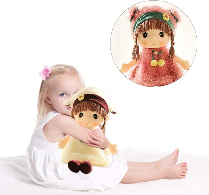 Plush Baby Doll Girl with Clothes, 17.7 Sweetheart Rag Doll Cozy Cuddle Soft Baby Doll for Kids Babies