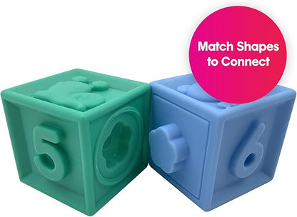 Edushape Mix & Match Textured Blocks - Set of 10 Stacking Blocks