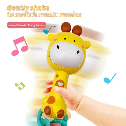 Musical Rabbit Light-Up Toy and Teething Ring for Toddlers Sensory 6 12 18 Month