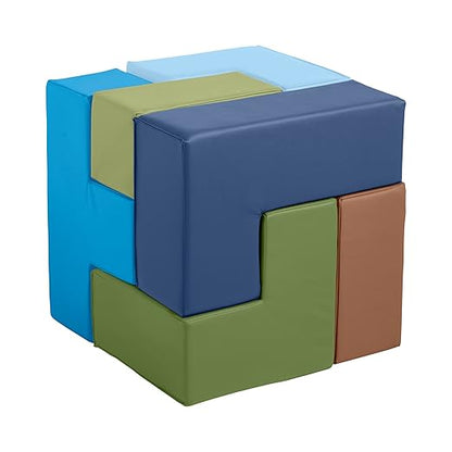 ECR4Kids SoftZone Brainy Building Blocks, Foam Puzzle 7-Piece