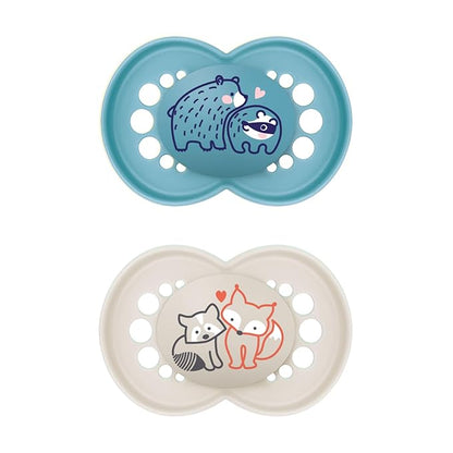 MAM Original Matte Baby Pacifier, Nipple Shape Helps Promote Healthy Oral Development 2 Pack, 6-16 Months, Boy,2 Count 1)
