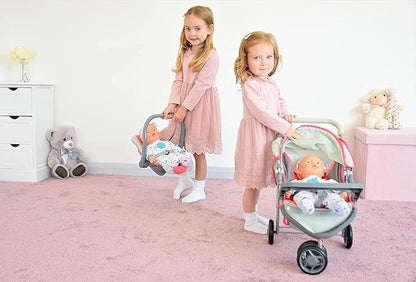 KOOKAMUNGA Baby Doll Stroller Travel System - Retractable Canopy, Feeding Tray