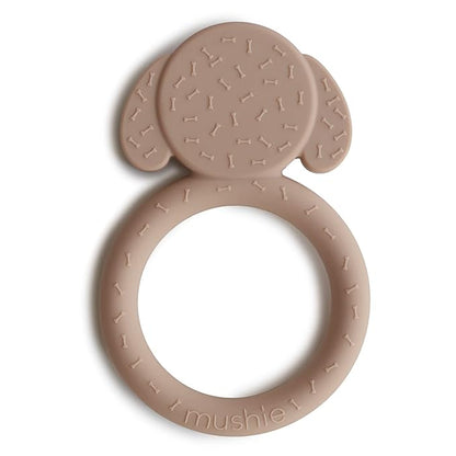 mushie Silicone Baby Teether Toy | Dog Brown