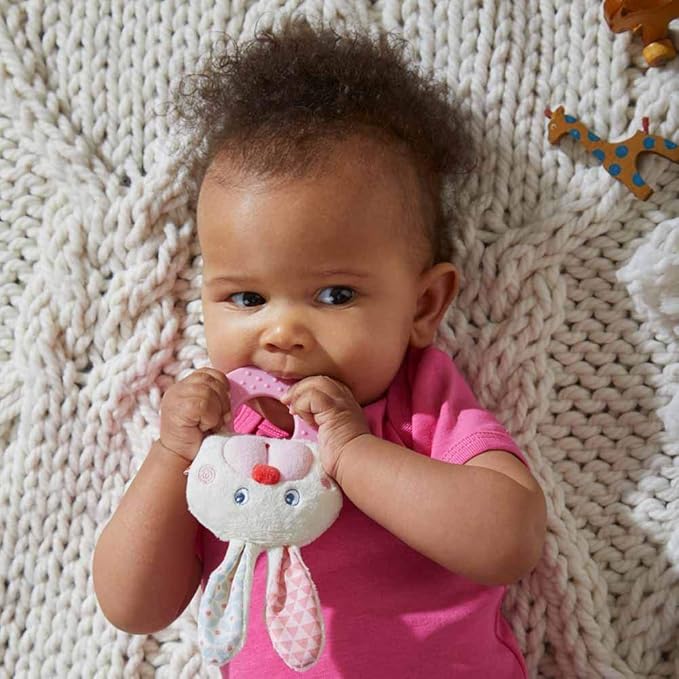 HABA Chomp Champ Bunny Teether - with Crinkle Ears and