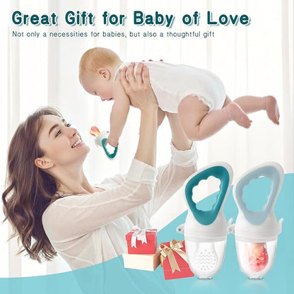 Baby Solids/Frozen Fruit Feeder Pacifier, Infant Teether Toy 4M+ 2-Pack -