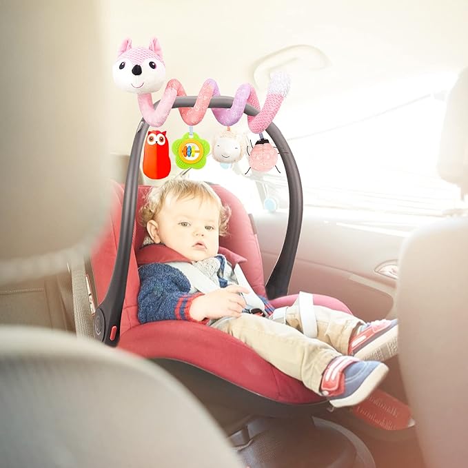Infant Baby Pink Fox Spiral Activity Plush"