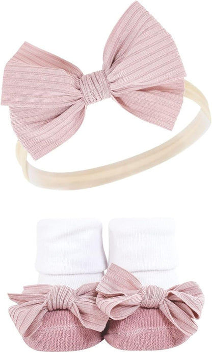 Hudson Baby Girl's Headband and Socks Giftset