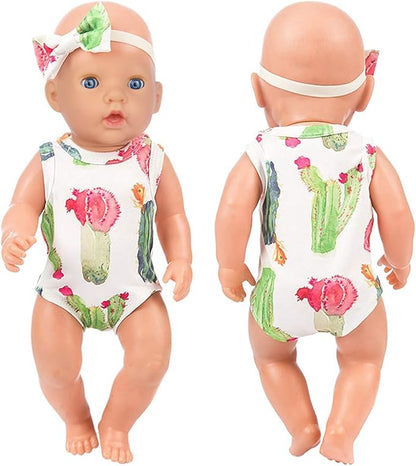 Ecore Fun 5 Sets 14-18 Inch Baby Doll Clothes Dresses Outfits Pjs for 43cm New Born Baby Dolls, 15 Inch Baby Doll 18 Inch