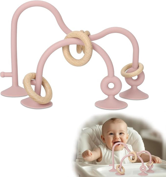 Socub High Chair Toys with Suction Cups for Infant Toddlers 6-12 18 Months, Montessori Educational Interactive Table Toys | Silicone Teething Toy