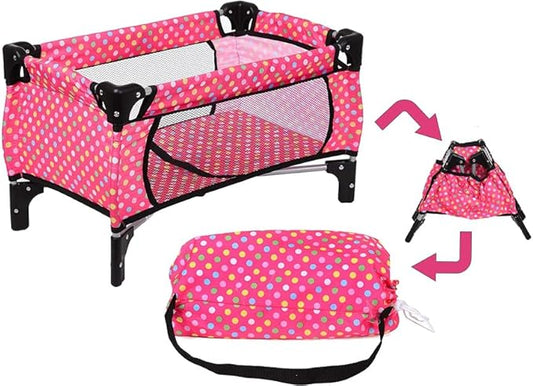 Fash n kolor® Doll Crib, Doll Pack N Play 21" Dolls 2 Years+