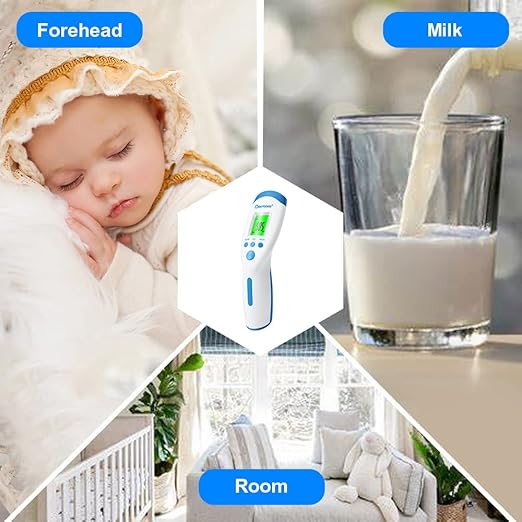 Berrcom Non Contact Infrared Thermometer Digital Forehead Thermometer with Fever 3 in 1 Contactless