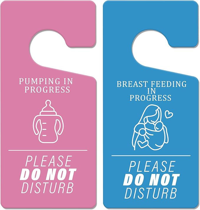 Breast Feeding Door knob Sign - 2 PCS Pumping in