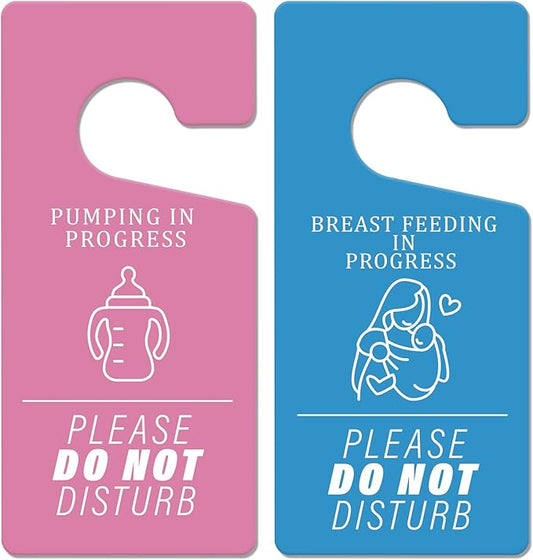 Breast Feeding Door knob Sign - 2 PCS Pumping in