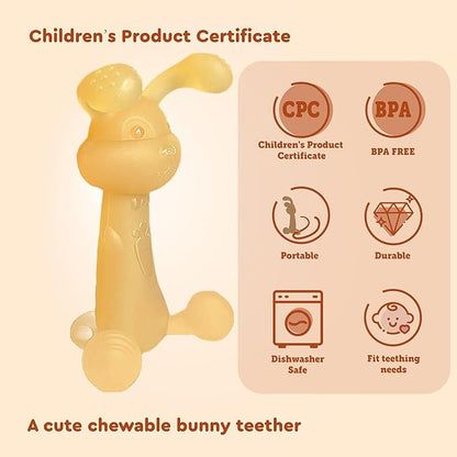 Baby Bunny Teething Toy ’╝īBaby Teether for Teething Relief’╝?00% Food-Grade Silicone Teething Toys for Baby 0-6, 12 18 Months