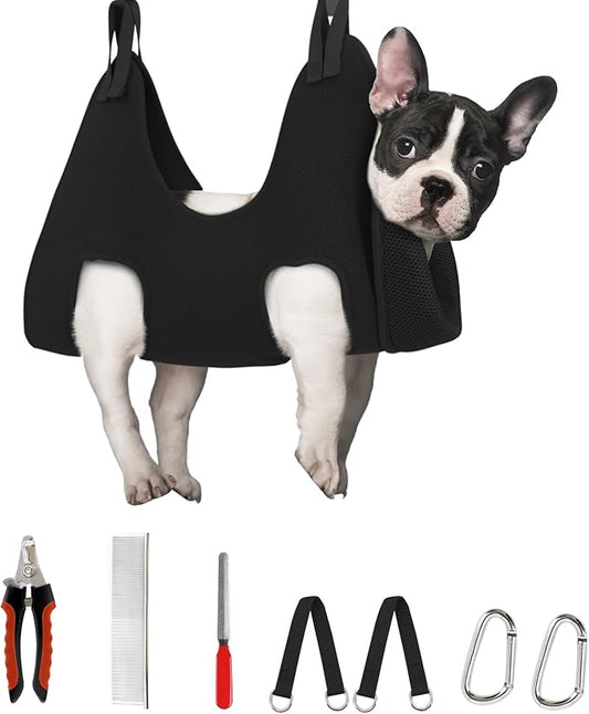 Supet Dog Grooming Hammock Harness for Cats Dogs, Relaxation Pet Grooming Hammock Restraint Dog & Small Animal Leashes Sling for Grooming Helper for Nail Trimming Clipping S