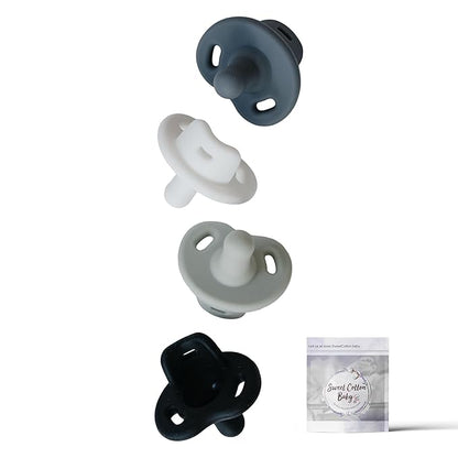 Soft Silicone Pacifiers (4 Pack) ??One Piece Design - 0-36 Months