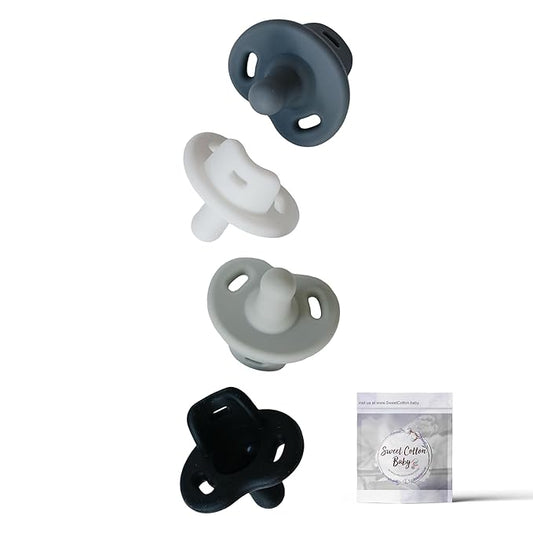 Soft Silicone Pacifiers (4 Pack) ??One Piece Design - 0-36 Months