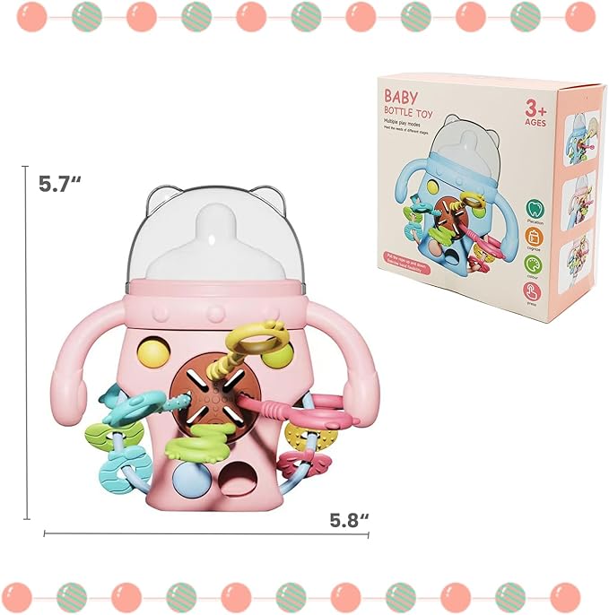 Montessori Toys for Baby，Food Grade Silicone Pull String and Pacifier