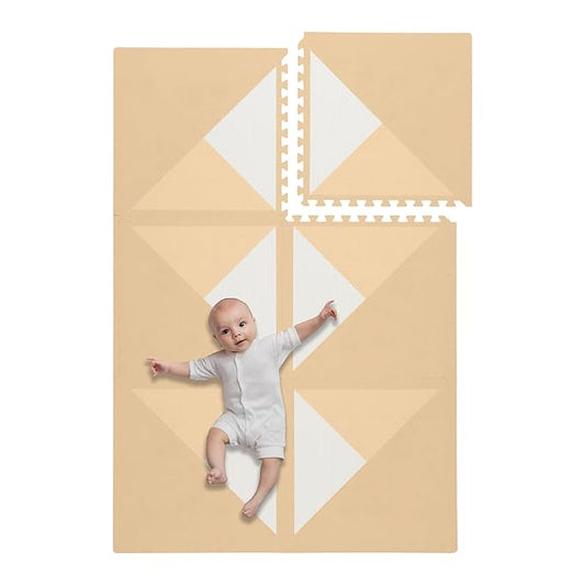 Toddlekind playmat - Prettier Puzzle Playmat (Kyte Wheat), 4 X 6 Feet (6 Tiles)