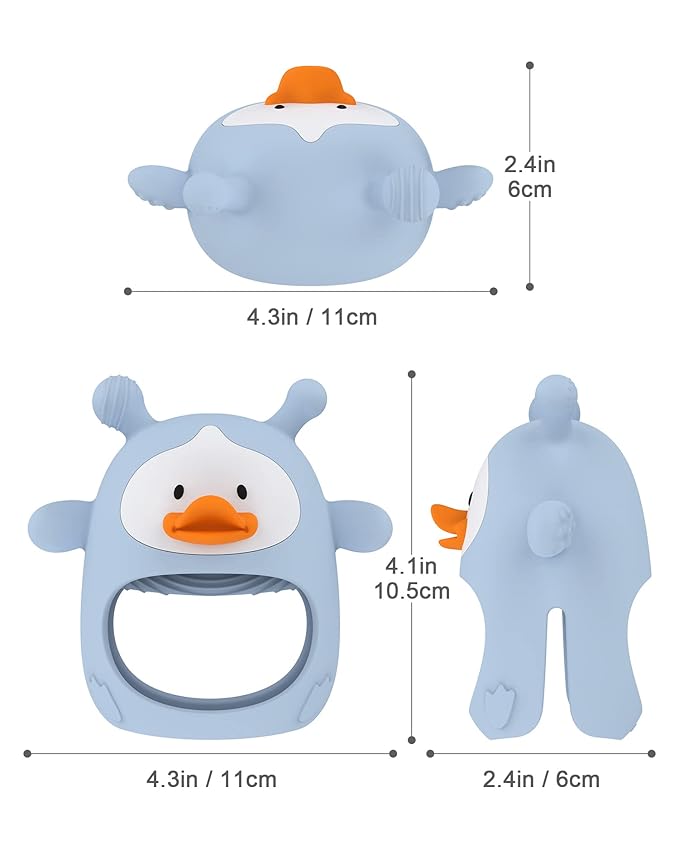 Teething Toys for Babies 0-6 Months, Never Drop Silicone Baby Teether