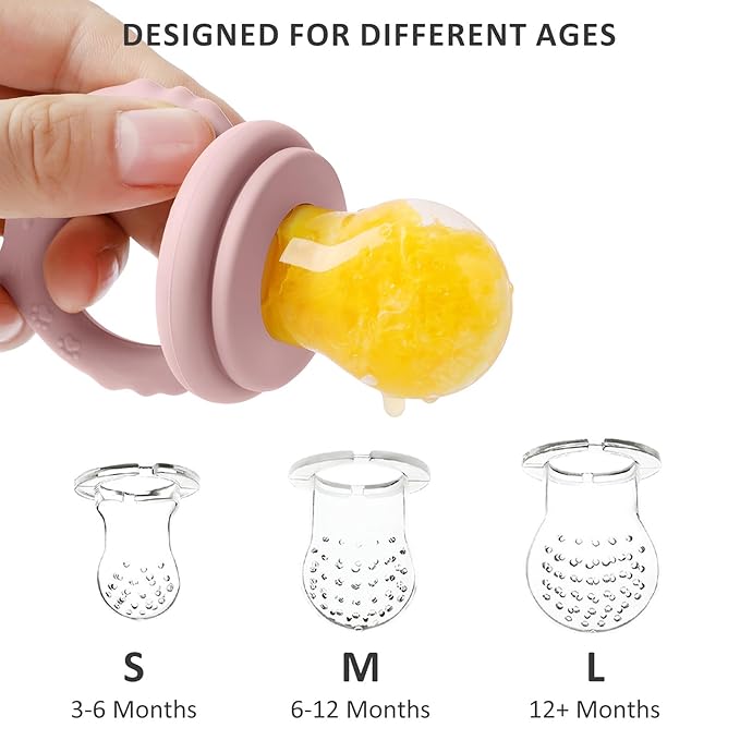 Silicone Baby Frozen Fruit Food Feeder & Baby Food Freezer Tray & Silicone Toy Strap Combo, Breastmilk Popsicle Molds for Teething Baby 3 Months+