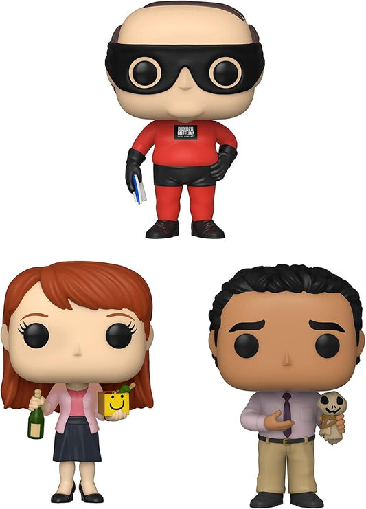 Funko TV: POP! The Office Collectors Set 4 - Erin with Happy Box & Champagne, Kevin as Dunder Mifflin Superhero, Oscar with Scarecrow Doll