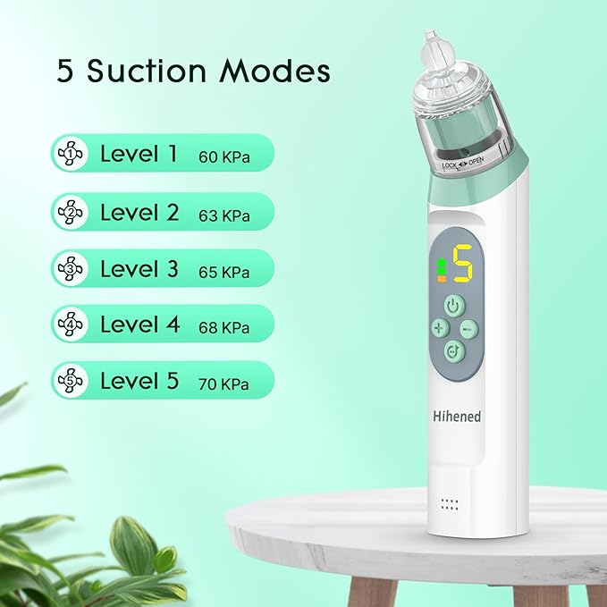 Electric Nasal Aspirator for Baby, Nose Aspirator for Toddlers 3 Silicone