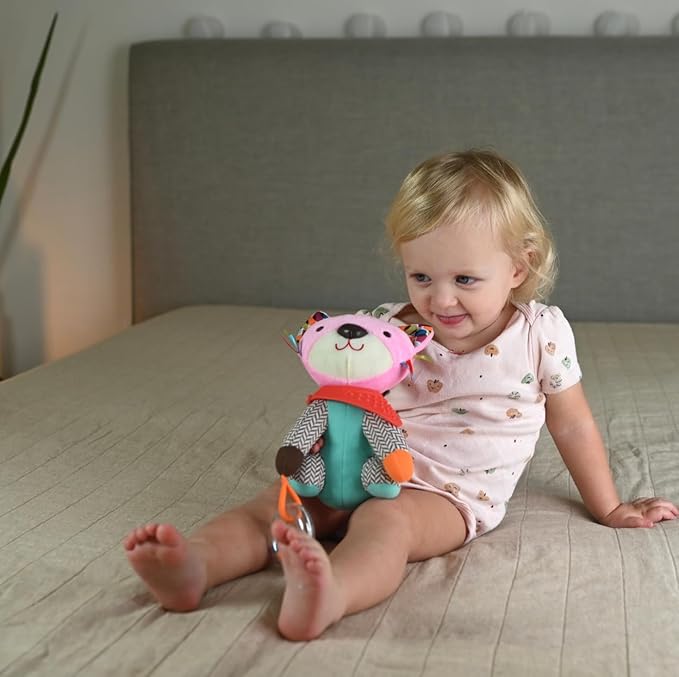 Maple Toys - 5-in-1 Multi-Sensory Plush Toy with Teethers, Rattles
