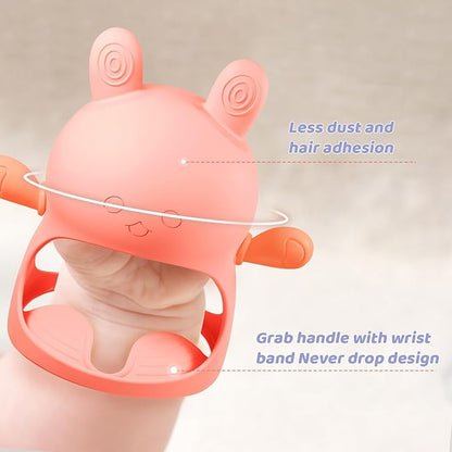 NCVI Baby Silicone Teether Hand Grip for 0-6 Months, Never Drop Baby Sucking Teething Relief Hand Held