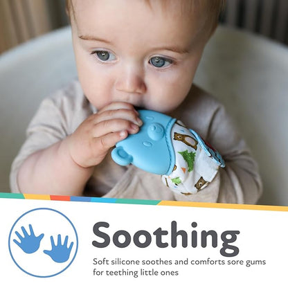 Nuby Happy Hands Silicone Teething Mitten - Baby Teething Toy 3+ Months