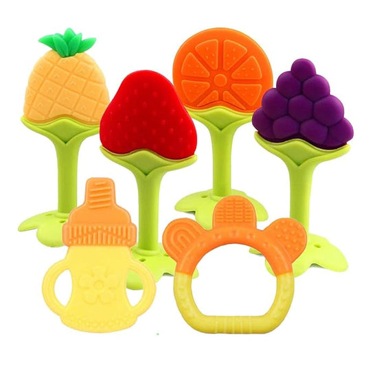 Baby Teething Toys 6 Packs BPA Free Silicone Baby Teethers,
