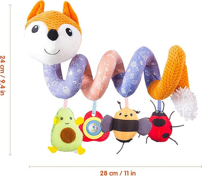 Infant Baby Orange Fox Spiral Plush Activity"