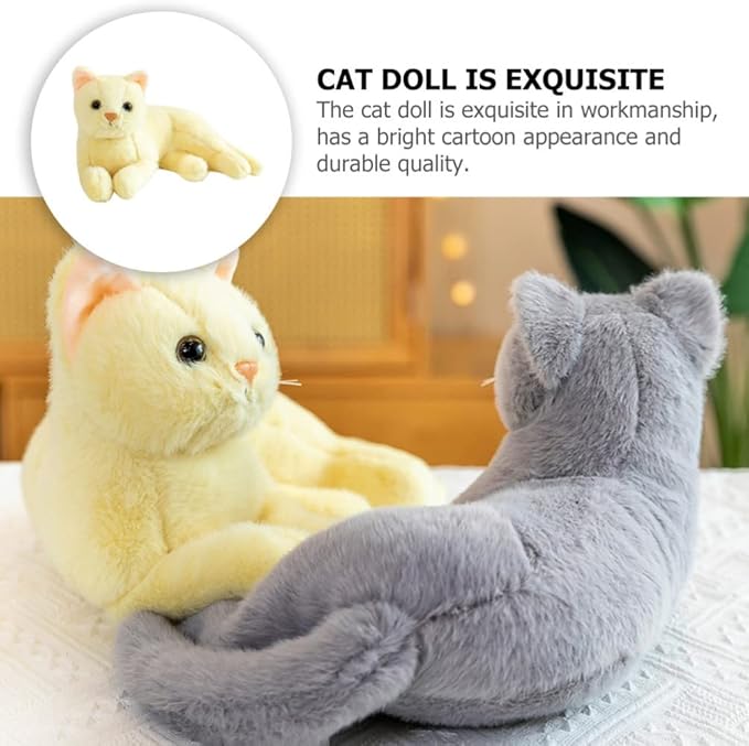 Home Decor Cat Plush Plush Cat Doll, Realistic Soft Plush Cat for Kids Boys and Girls 12 Inch)