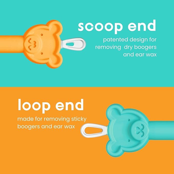 oogiebear: Baby Nose Cleaner & Ear Wax Removal Tool - Safe Booger & Earwax Removal for Newborns, Infants 2 Pack