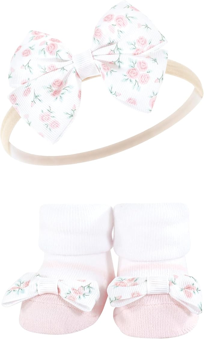 Hudson Baby Girl's Headband and Socks Giftset