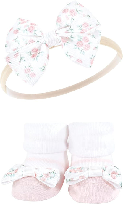 Hudson Baby Girl's Headband and Socks Giftset