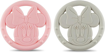 Cudlie Disney Silicone Teether Toy Set for Infants, Food Grade and BPA Free Teethers for Babies 6-12 Months 2-Pack Teether