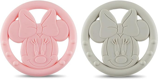 Cudlie Disney Silicone Teether Toy Set for Infants, Food Grade and BPA Free Teethers for Babies 6-12 Months 2-Pack Teether