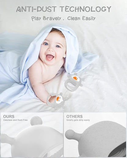 Teething Toys for Babies 0-6 Months, Never Drop Silicone Baby Teether