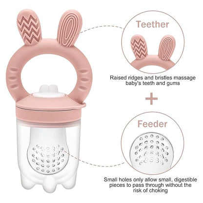 Baby Food Fruit Feeder & Mini Freezer Nibble Tray, Breastmilk Popsicle Molds for Baby Cooling Relief