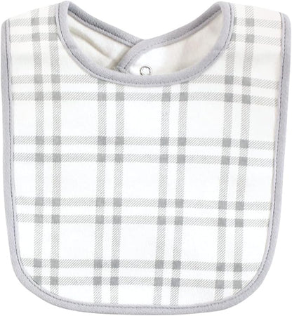Hudson Baby Unisex BabyCotton Bib and Headband or Caps Set