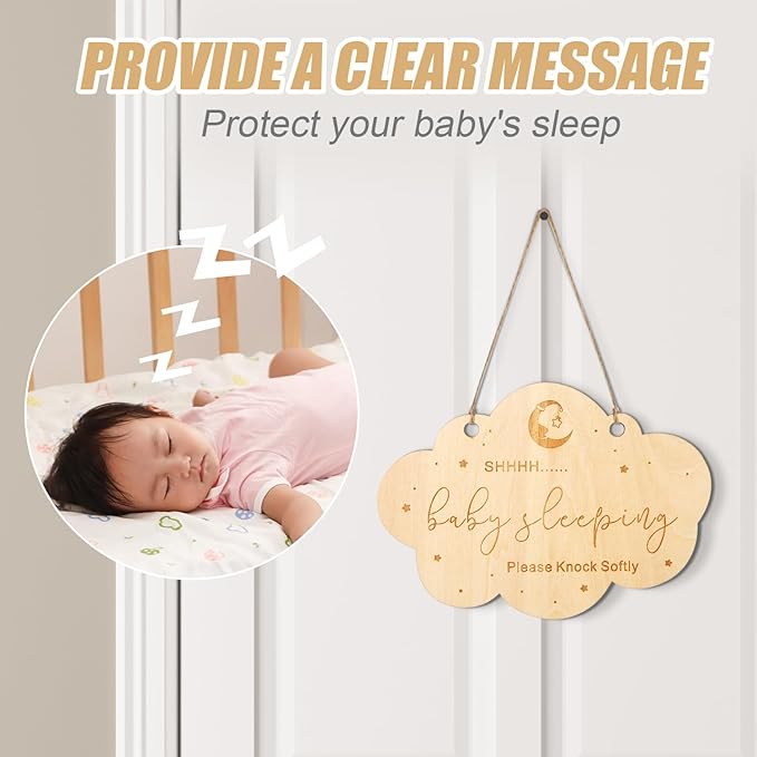 2pcs Baby Sleeping Sign, Different Shape Baby Sleeping Door Sign