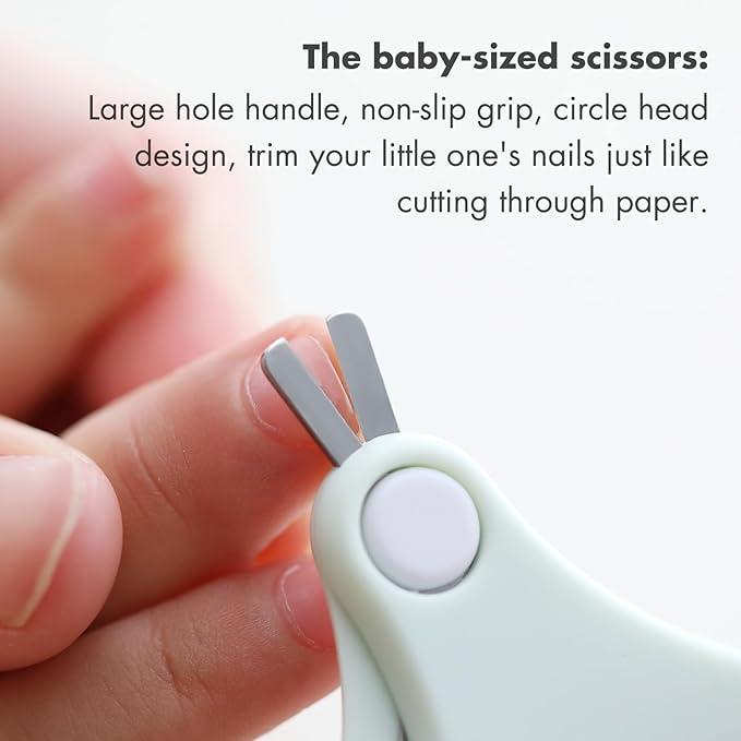 Baby Nail Kit, 4-in-1 Baby Nail Care Set with Cute Case, Baby Nail Clippers, Scissors, Nail File & Tweezers, Baby Manicure Kit and Pedicure kit for Newborn, Infant, Toddler, Kids-Owl Pink