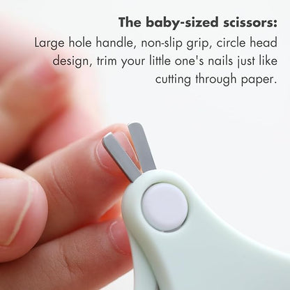 Baby Nail Kit, 4-in-1 Baby Nail Care Set with Cute Case, Baby Nail Clippers, Scissors, Nail File & Tweezers, Baby Manicure Kit and Pedicure kit for Newborn, Infant, Toddler, Kids-Owl Pink