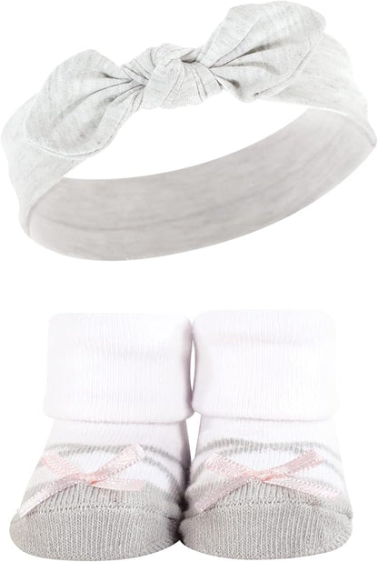 Hudson Baby Girl's Headband and Socks Giftset